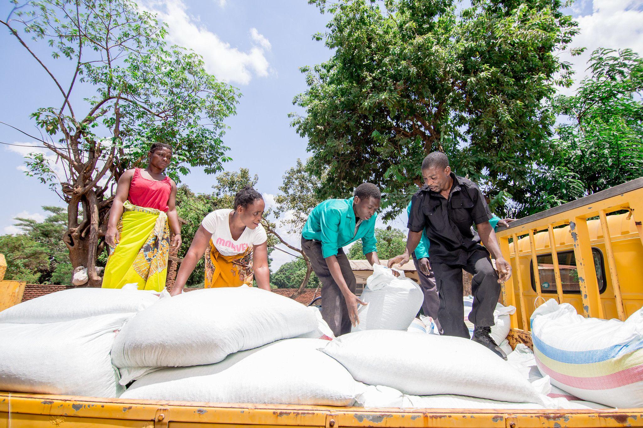 Commodity warehouse truck loading bay for agricultural supply chain operations in Tanzania